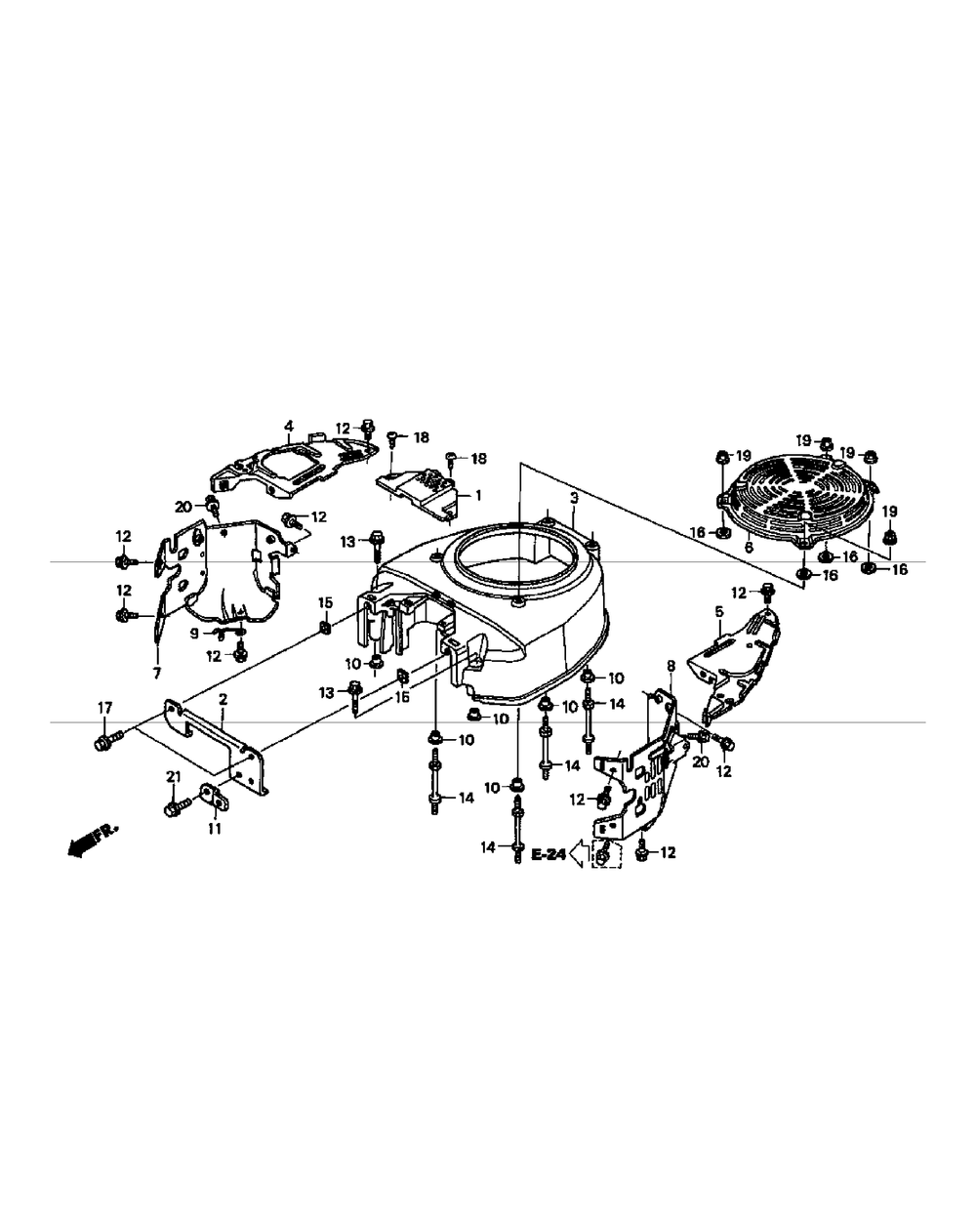 Gxv670 Fan Cover (Taf2) Diagram and Parts List for M54-HN 53BB5ETW750-24-HP Cub Cadet Lawn Tractor